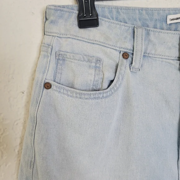 Elizabeth and James Cut Off Shorts Sz 28 Denim Raw Hem Light Wash Organic Cotton - Picture 3 of 15